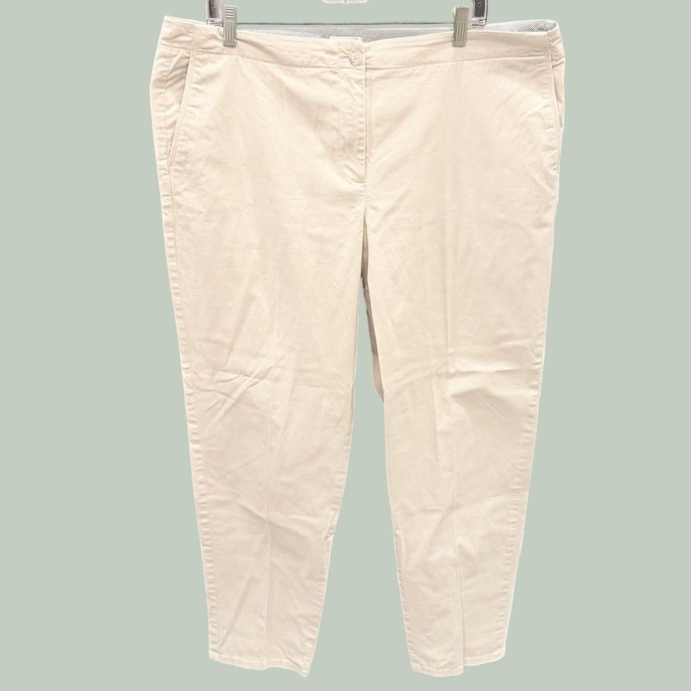J. Jill Live-In Chino Pants Womens Tan Beige Straight Leg Casual Classic 18